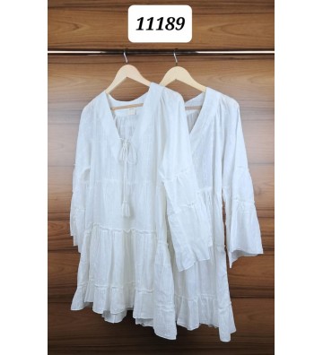 KURTA BLANCA ACAMPANADA 11189