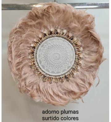 ADORNO CROCHET Y PLUMAS