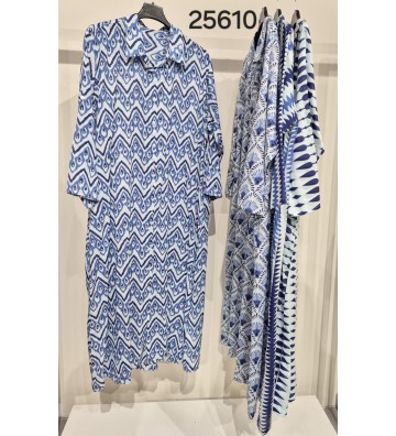 KURTA VESTIDO  PRINT AZUL...