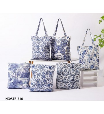 BOLSO SHOPPING PRINT AZUL...