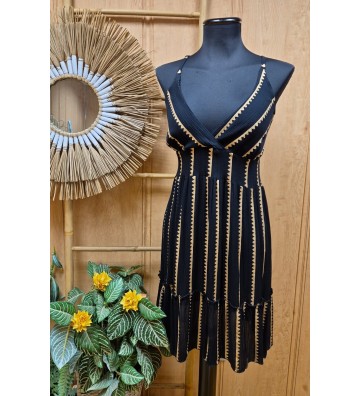 VESTIDO CORTO NEGRO CON...