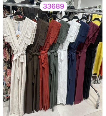 VESTIDO LARGO MANGAS 33689