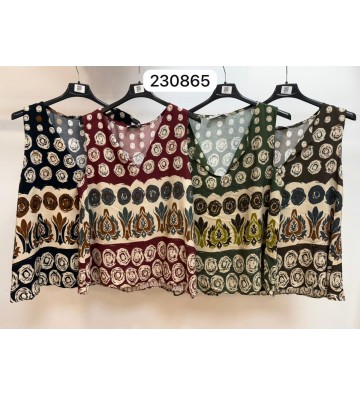 BLUSA S/MANGA ESTAMPADO 19053