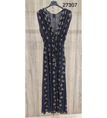 VESTIDO LARGO CON DORADO 27307