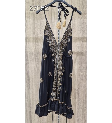 VESTIDO CORTO CON DORADO 27053