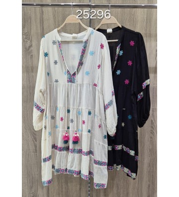 VESTIDO CORTO 3/4  BORDADO...