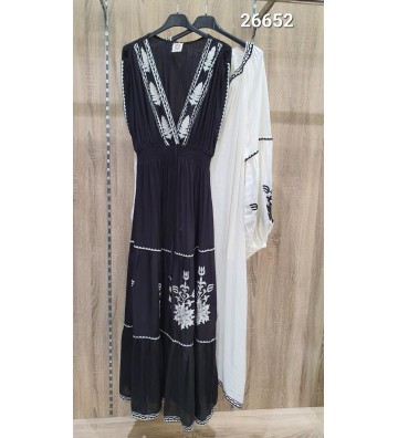 VESTIDO T/ANCHO BORDADO 26652
