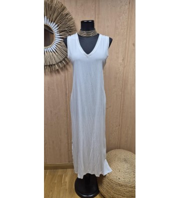 VESTIDO LARGO CUELLO CANALE...