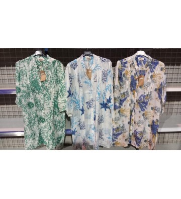 KURTA CORAL CON BOTONES...