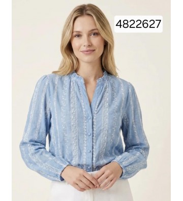 BLUSA AZUL BORDADA 4822627