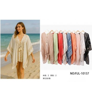 PONCHO PRINT LINEAS FLORES...