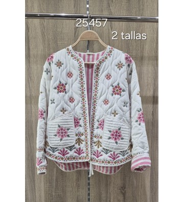 CHAQUETA BORDADA BLANCA 26457