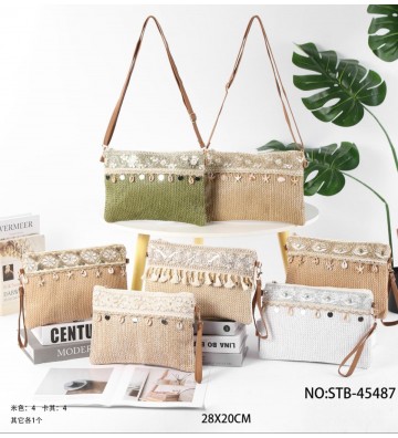 SOBRE RAFIA BORDE CARACOLAS...