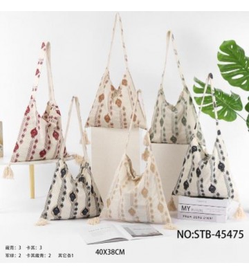 BOLSO HOBO TELA BORDADO...