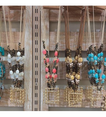 COLLAR LARGO ABALORIOS Y...