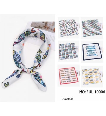 PAÑUELO SEDA 70*70 PECES...