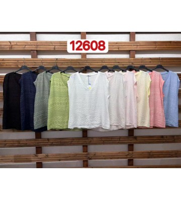 BLUSA M/CORTA GRABADA 12608