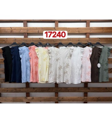 BLUSA VOLANTES GRABADA 17240