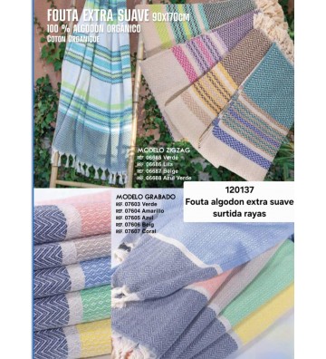 FOUTA EXTRA SUAVE SURTIDA...