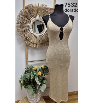 VESTIDO DORADO ADORNO...