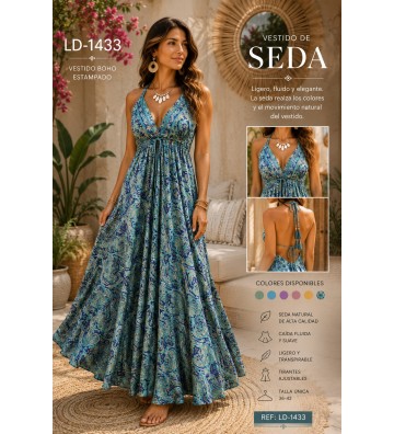 VESTIDO SEDA  SIN ESPALDA...