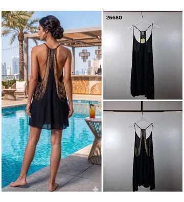 VESTIDO CORTO PEDRERIA 26680