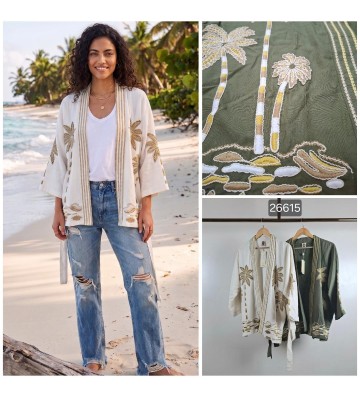 CHAQUETA KIMONO BORDADA 26615