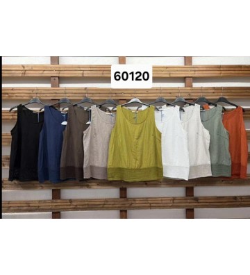 BLUSA S/MANGAS CON CENEFA...