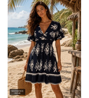 VESTIDO CORTO ALGODON D2548