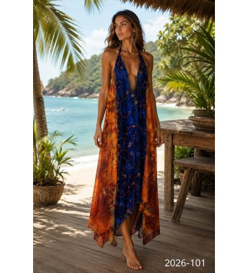 VESTIDO SEDA BORDADO...