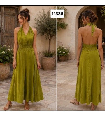 VESTIDO LISO ATADO CUELLO...